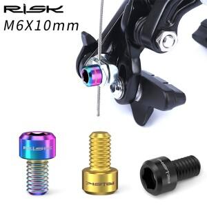 Risk 2PCS m6*10mm 로드 C 브레이크 고정 내부 케이블 나사 TC4 티타늄 합금 MTB 와이어 볼트 튜브 프레싱