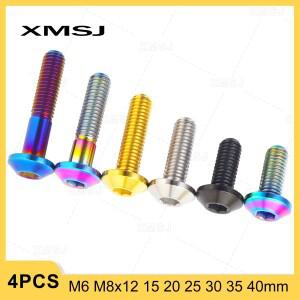 XMSJ 티타늄 볼트 M6 M8x12 15 20 25 30 35 40mm 육각 머리 나사 자전거 바이크 오토바이 브레이크 디스크