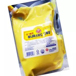 오뚜기 허니 머스타드 드레싱 2kg 6개 업소용 샐러드