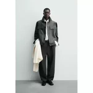 zara 자라 페이크 레더 재킷 - 오리 그린3548/170/538122421