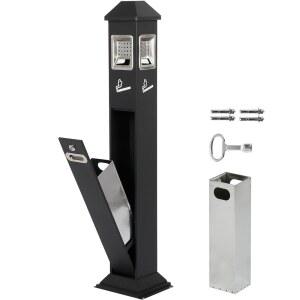 Cymexis 120cm 스탠딩 쓰레기통 쓰레기통, 실내 스테인리스 스틸 수직 프리스탠드 열쇠, 펍 호텔 레스토랑 정원 (B)