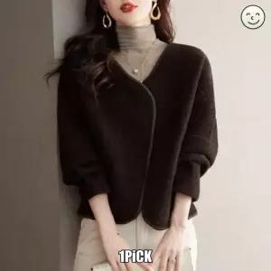 여성 겨울 아우터 루즈핏 모직코트 키작녀 크롭 OP3