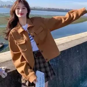 가을 빈티지 여사친 메일라드 재킷 코트 쇼트 무스탕 OP3