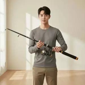 초보용 민물 원투 루어 낚시대 2.7m 휴대용 낚시로드 세트 가이드캡 포함