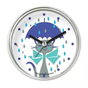 CN849C 고양이와우산 다용도 방수흡착시계 미니시계 욕실시계 작은시계 인테리어시계 욕조