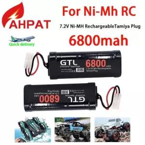 RC카 트럭 부기봇 탱크 NiMH 배터리 팩 그레이 디너 전원 공급 장치 커넥터 포함 7.2V 6800mAh