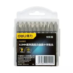 델리 6.3mm 십자 드라이버 드릴용 비트 10개 세트 PH2 x 65mm co-01372 (3B916)용 용세트