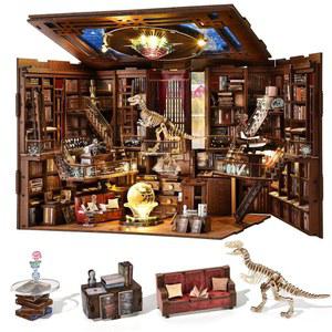 cccdf diy 북누크 키트, 미니어처 인형의 집 책장 삽입 성인을 (라이브러리 너머) 3d 조명 퍼즐 맥스 led 나무 위한 장식 북엔드 청소년과
