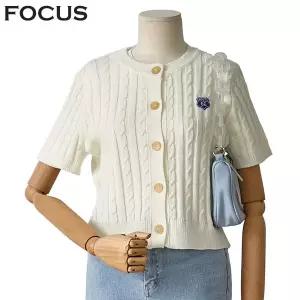 [포커스]꽈배기 단추 미니 와펜 가디건FM3D7KC0352_JK