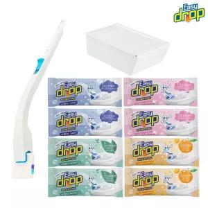 (102회/2년치) 이지드롭 시즌3 변기클리너 핸들1개+케이스 1개+리필브러쉬 8팩+무료체험 6회분
