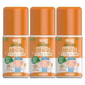 해피홈 아웃도어 롤온 모기 진드기 기피제 50gx3개 퇴치제 벌레 해충 모기약 등산용품 벌레제 캠핑 안심 강