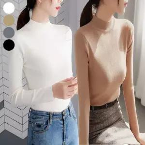 캐시미어 데일리 여자 반목 기본 티셔츠 니트 이너티