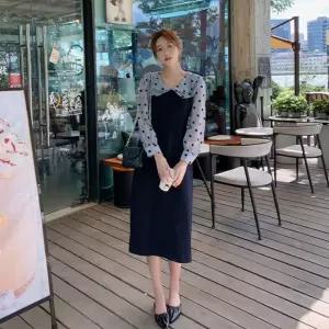 하객룩 오피스룩 데일리룩 도트패턴 원피스