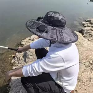 쭌스몰 남성 여름용 태양열 선풍기 모자 자외선차단 넓은 챙모자 햇빛가리개 낚시 하이킹