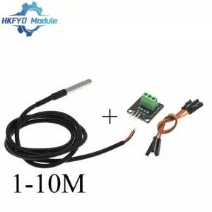 방수 DS18B20 온도 센서 모듈 키트 프로브 1-10M 케이블 아두이노용 스테인리스 스틸