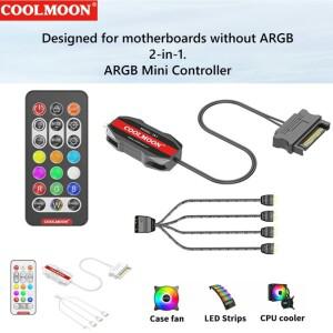 ARGB 컨트롤러 케이블  SATA 미니 소형 허브 어댑터  리모컨  PC 선풍기 냉각 라이트 스트립용  5V  3 핀