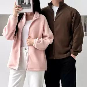 [하프클럽/]남녀공용 플리스 캐주얼 점퍼 후리스 양털 집업 자켓