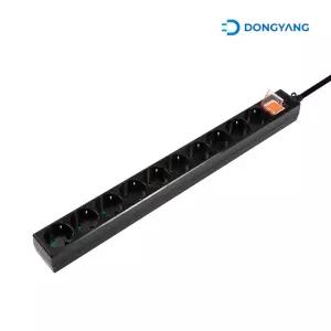 동양전자산업 10구 메인스위치 양극 차단형 멀티탭 블랙 2.5m/영샵