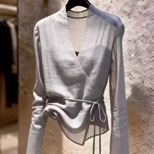 랩디자인 시스루레이어드 슬림블라우스 클리다블라우스세트