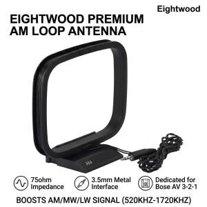 에이트우드 75옴 AM 루프 안테나 3.5mm 커넥터 MW LW 300cm 케이블 보스 AV3-2-1 미디어 센터 시스템 AV 32