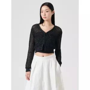 에잇세컨즈 스카시 브이넥 카디건 블랙 가 여성카디건 32475ALY35 4276886