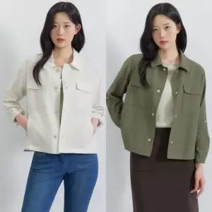 지센 여성 26SS 린넨인견 스탠카라 빅포켓 자켓 코트 LCCAQ423