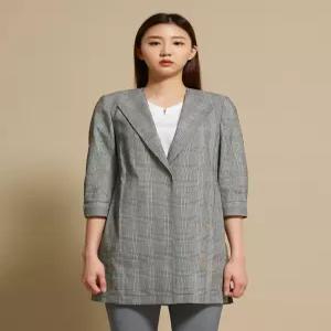 [올리비아로렌]노카라 체크 자켓_VOCFUWM3271