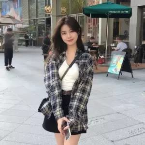 오너클랜 WL 마이빌롱스 여성 여자 남자 캐쥬얼 오버핏 빅사이즈 긴팔 남방 체크 무늬 셔츠 여자남방