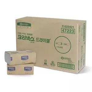 크리넥스 드라이셀 핸드타올 F250 5000매 1박스 47223 페이퍼타올 업소용휴지