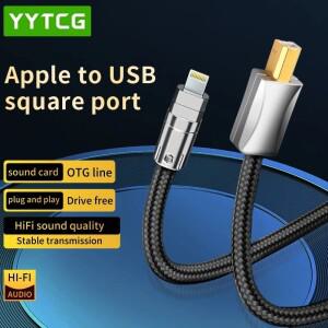 YYTCG 하이파이 라이트닝 to USB B OTG 케이블  하이 퀄리티 실버 도금  디코딩 DAC 오디오 디코더 사운드
