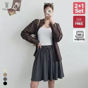 [NS홈쇼핑]2+1 벨라도나 여성 플레어 치마바지 냉장고 밴딩 숏 큐롯 팬츠 BLN26_P288s3..