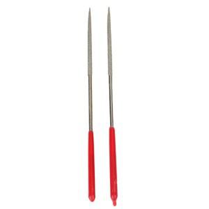 2개/갑 플랫 파일 역학/전자 핸드 툴에 대 한 DIY 아트 공예에 빨간색 손잡이와 3x140mm 라운드 다이아몬