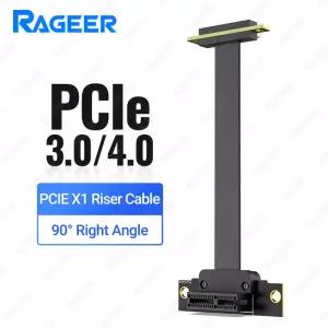 RAGEER PCIe 3.0/4.0 X1 라이저 케이블 이중 직각 WiFi 카드 M.2 어댑터 Firewire USB 사운드