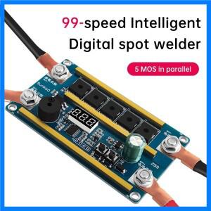 스폿 용접기 DIY 키트 12V 99 기어 조정 가능한 파워 스폿 용접 제어판 10AWG 케이블 18650 리튬 배터리 용
