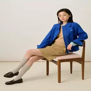 [빈폴레이디스]클래식 헌팅 디테일 쇼트 점퍼  블루 (BF5239C05P) .