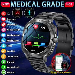 의료 등급 요산 혈당 스마트 워치, 혈액 지방 심박수, 블루투스 통화, 건강 모니터, 스마트워치, ECG + PPG, 2025 신제품
