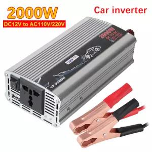 2000W 차량용 인버터 DC 12V에서 110V 220V AC 전원 소켓 USB 충전기 가정용 인버터 태양광 전력 저장 배터
