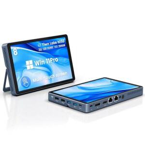 쿠스마일 미니 PC N150(최대 3 6GHz) 12GB DDR5 RAM 256GB /512GB /1TB M 2 SSD 8인치 터치스크린 4K 듀얼 디스플레이 WIFI6 BT5