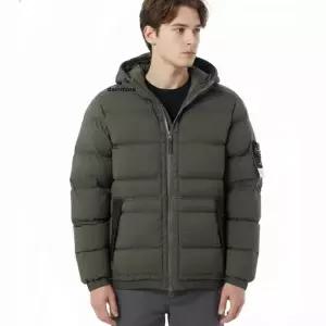 STONE ISLAND 남성 심리스 나일론 후드 다운 자켓 4100040