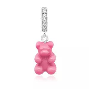 라프리마 크리스탈헤이즈 NOSTALGIA BEAR-CANDY PINK-PAVE CONNECTOR SILVER 여성 참