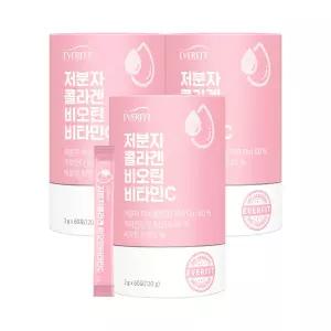 [옵션 선택] 내츄럴플러스 에버핏 저분자 콜라겐 비오틴 비타민C 60포 2/3통 (3/6개월분)