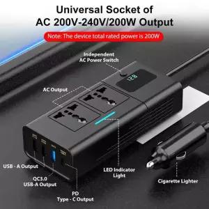 12V 차량용 자동차 220v 인버터 12 ~ 220 전압 전력 변환기 200W