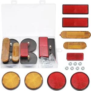고피라 9Pcs 범용 M6 x 1.0 스크류 마운트 안전 리플렉터 플라스틱 오토바이 스쿠터 모프용