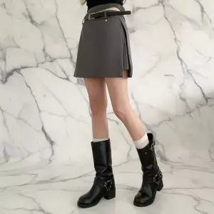 CHK1C0D여성용 랩 미니 스커트와 벨트 세트 치마바지