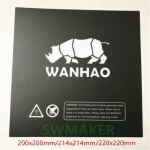 Wanhao i3 Plus 사각 가열 플레이트 빌드 테이프 스티커 표면 DIY 3D 프린터용 200mm 214mm 5 개