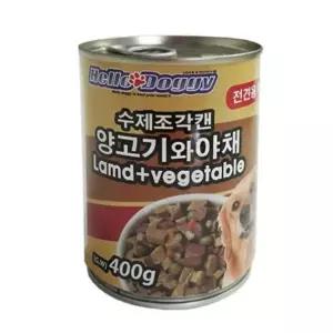 (5개묶음)헬로도기 수제조각캔 양고기와야채 강아지주식캔 400g