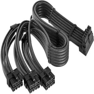 Corsair용 12VWR 90도 직각 어댑터 16AWG 600W PCIE 5.0 12+4 16 핀 RTX 4090 4080 3090TI G용 모듈식 전원