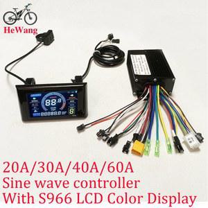 전동 킥보드 컨트롤러 20A/30A/60A 사인파 브러시리스 모터 S966 LCD 컬러 디스플레이 500W/1000W/3000W UART 전기 자전거 스쿠터용