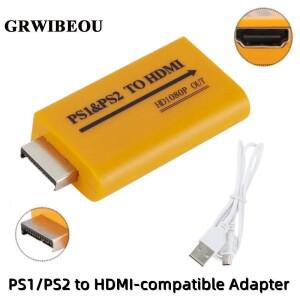 GRWIBEOU 지원 1080P 출력 플스호환 및 플스호환-HDMI 호환  모니터 프로젝터 HDTV 어댑터용 3.5mm 오디오