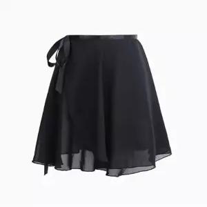 라인댄스복 - 비침있는 랩스커트 블랙